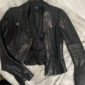 Bebe genuine leather moto jacket